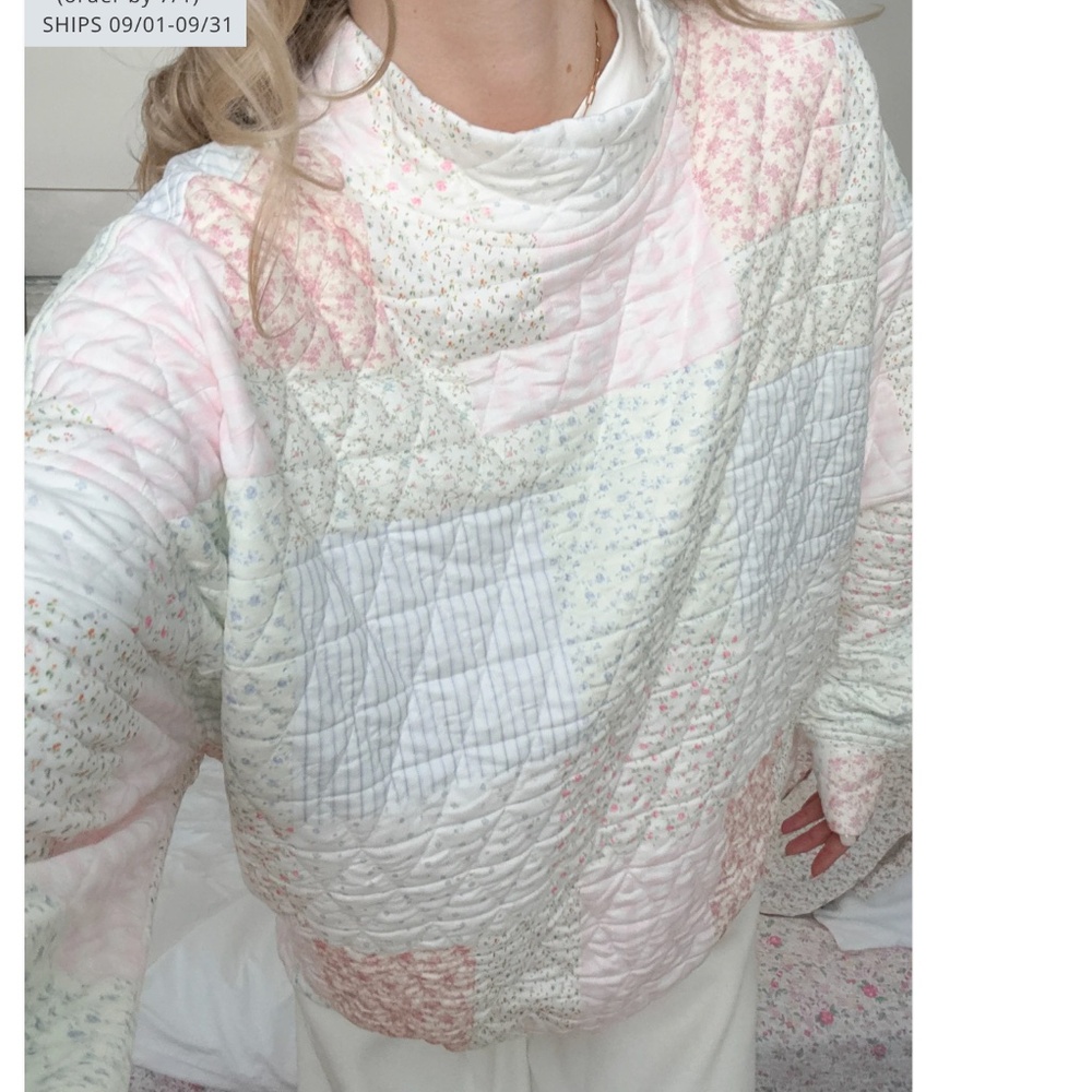 ❤️Sun-kissed Coconut “ Penny 4 “ Sun-kissed Coconut Quilted Mock Sweatshirt SR38 - Picture 4 of 5